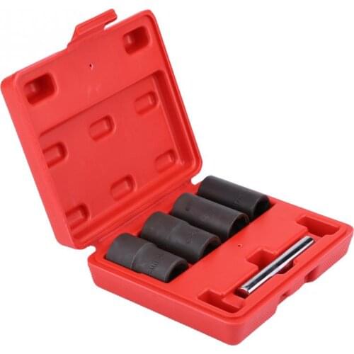 5Pcs Twist Socket Set Locking Wheel Nut Bolt Stud Extractor Removers 17mm 19mm 21mm 22mm Socket carbon steel Car Accessories New