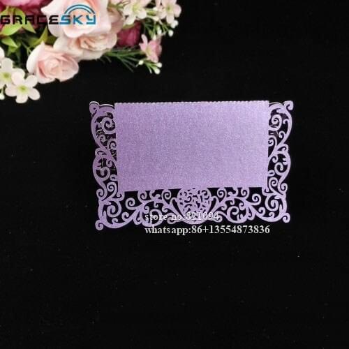 50Pcs free shipping hollow laser cut lace Love designPaper Wedding Seat Name table holder Invitation Cards for party supplies