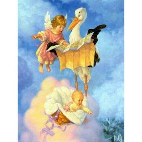 Angel Religion DIY 11CT Cross Stitch Embroidery Kits Craft Needlework Set Printed Canvas Cotton Thread Home Decoration Sale
