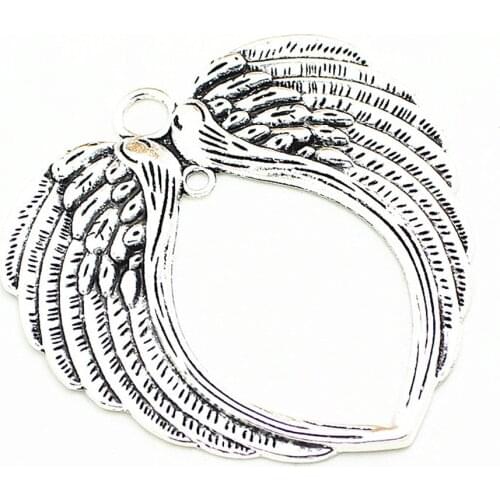 Large Size Angel Wings Pendants Charm In Circle Hang on Christmas Tree Ornament Jewelry Custom