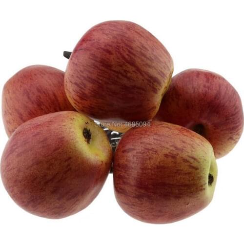 Gresorth 6pcs Artificial Red Apple Decoration Fake Fruit Home Party Holiday Decorative Food Toy Model