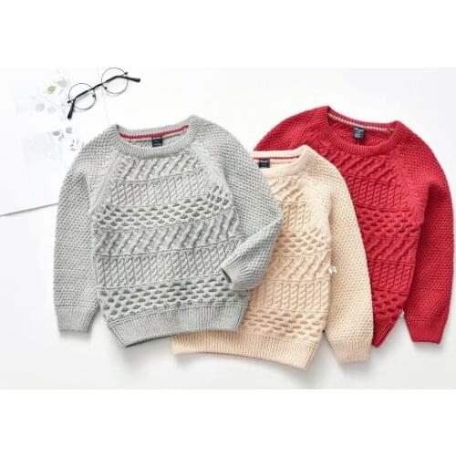 Childrens Clothing Baby Boys 2021 Cotton Warm Pullovers Sweaters Kids Winter Autumn Knitted Long Sleeve Round Neck Fashion