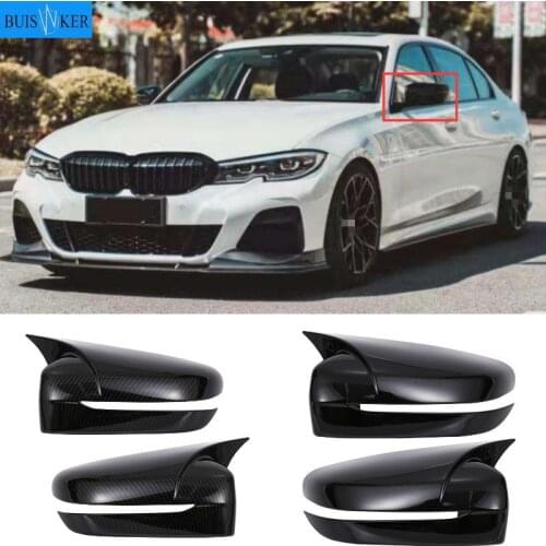 For BMW G20 G28 2020 Car styling Carbon fiber rearview mirror Shell frame door Horn decoration Covers Stickers Auto accessories