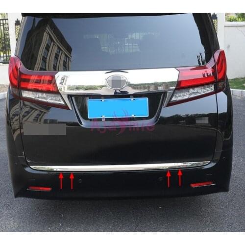 For Toyota Alphard VELLFIRE 30 2016 2017 2018 #304 Stainless Steel Car Styling Rear Trunk Steamer Bumper Trim Accessories