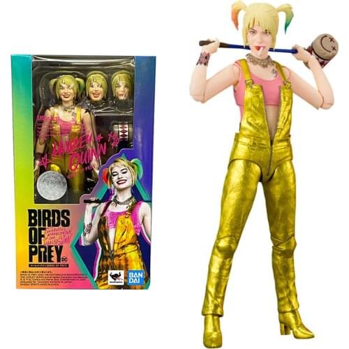 Bandai Marvel Legends Anime Figure SHF Birds of Prey Harley Quinn Genuine Model Ornaments Anime Action Figure Toys for Children