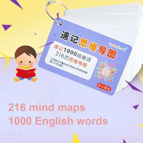 Preschool Literacy Card 216 pages Bilingual Literacy Card 1000 groups of words Memory Cognitive Card for 0-8 Years Old Children