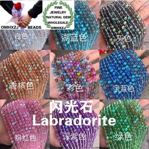 OMHXZJ Wholesale ZB177 6 8 10 12mm DIY Bracelet Necklace Jewelry Making Accessories Natural Stone Fine Labradorite Round Beads