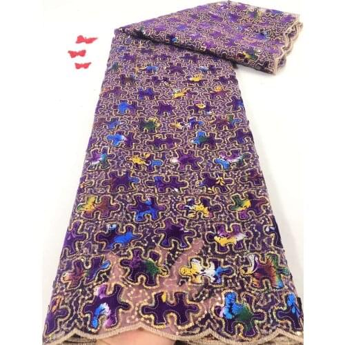 Nigeria Sequined Lace Fabric 2021 High Quality Lace Tulle African Lace Fabric Wedding French Mesh Lace Fabric Sewing FJ4366