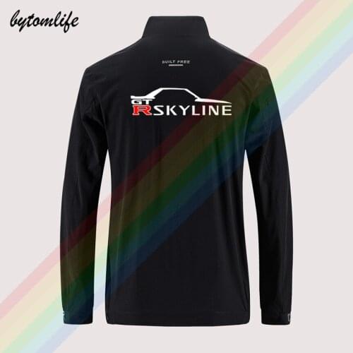 NISSAN GTR SKYLINE R34 Slim sport jacket mens street windbreaker zipper thin jacket men casual Back printing jacket Asian size