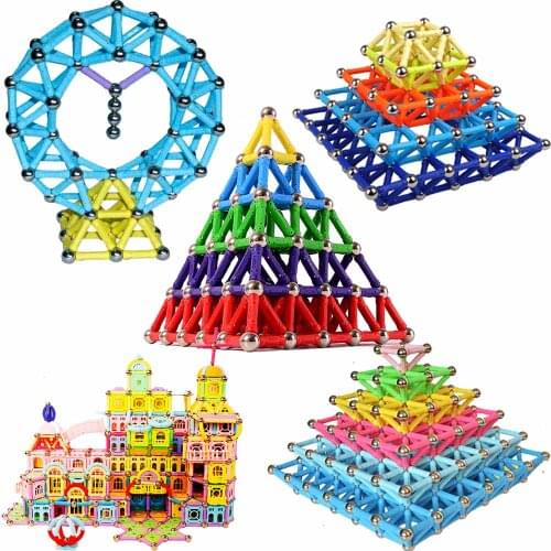 50-300pcs DIY Magnetic Blocks Magnetic Designer Construction Set Magnet Bars Educational Toys for Children Gifts