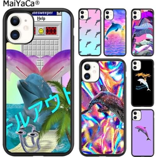 MaiYaCa Vaporwave Dolphin Phone Case Cover For iPhone 5s SE 6 6s 7 8 plus X XR XS 11 12 pro max Samsung Galaxy S8 S9 S10 shell
