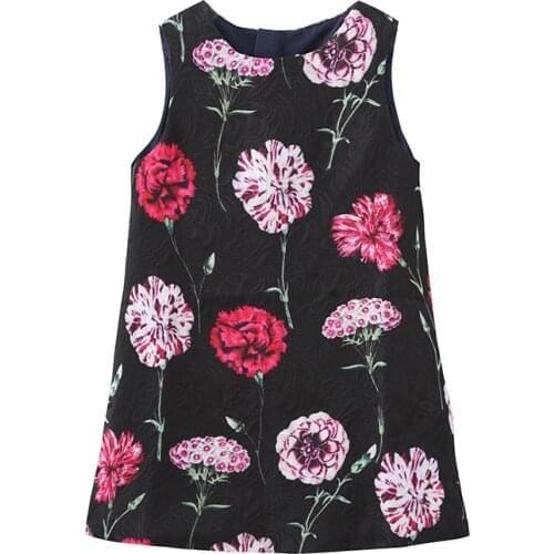 Menoea Girls Summer Dress 2020 European American Style Dress Children Leopard Flower Pattern Dress Girls Clothing Dress 3-8Y