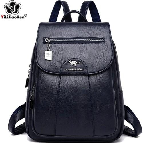 Fashion Backpack For Ladies Shoulder Bag Soft Leather Backpack Women Travel Bag Large School Bags For Teenage Girls Sac A Dos