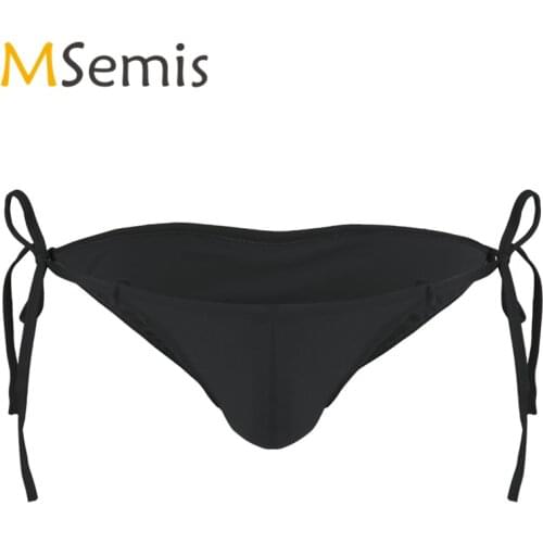Men Lingerie Underwear Smooth Lingerie Bikini Shorts&Brief with Fastening String Penis Pouch Gay Underpants Swimwear