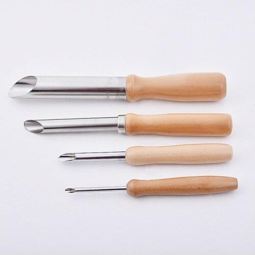 4pcs nset stainless steel Semicircular puncher and round punch clay carving tools
