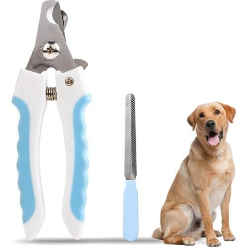 Dog Cat Nail Clippers Set Pet Nail Clipper Trimmer with Safety Guard to Avoid Over-Cutting Free Nail File Lock Switch for Pets