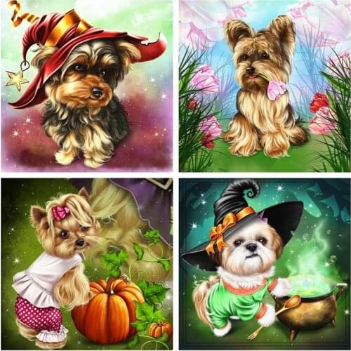 Diamond Painting Kits Dog 5D DIY Cross Stitch Kit Embroidery Cartoon Full Round With AB Drill Rhinestone Home Decoration Gift