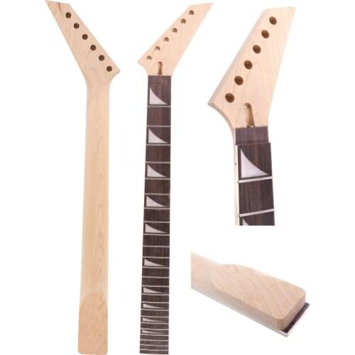Unfinished Maple Guitar Neck 24 Fret For Jackson Electric Guitar Replacement 25.5 Inch Shark Fin Inlay