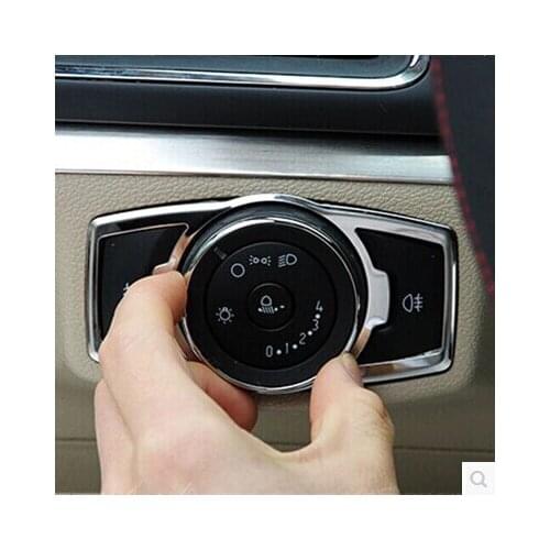 New Stainless Steel Car Interior Trim Headlight Switch sticker Cover case for Ford Focus 3 Escort Kuga Car styling