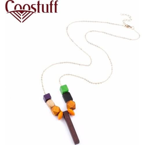 New Coming choker necklace colar statement necklace kolye collier Wood Beads Pendant women necklaces & pendants collares collar