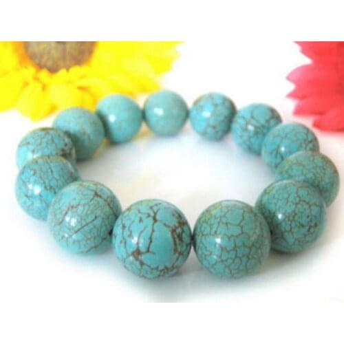 New 7.5" Bracelet made of turquoise in ball form 10mm AAA