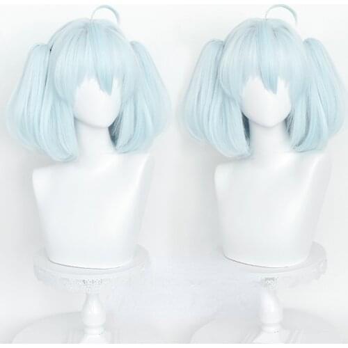 Anime Redo of Healer Kaifuku Jutsushi No Yarinaoshi Setsuna Cosplay Short Blue Wig Heat Resistant Synthetic Hair + Free Wig Cap