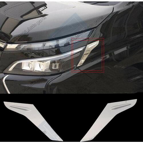 Front Head Light Lamp Eyebrow Cover Trim ABS Chrome Fit for Toyota Voxy 80 2017