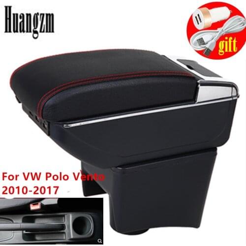Armrest For VW Polo Vento 2010-2018 Dual Layer Rotatable Central Store Content box with Ashtray Car interior accessories
