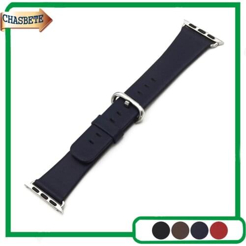 Genuine Leather Watchband 38mm 42mm for iWatch Apple Watch / Sport / Edittion Strap Band Loop Belt Wrist Bracelet Black Brown
