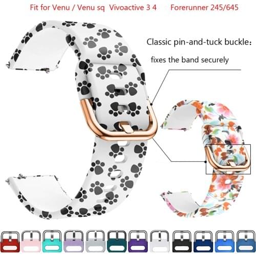 20mm 22mm Silicone Strap for Garmin Vivoactive 3 4 Venu Silicone Watchband for Garmin Forerunner 245 645 Venu sq Bracelets belts