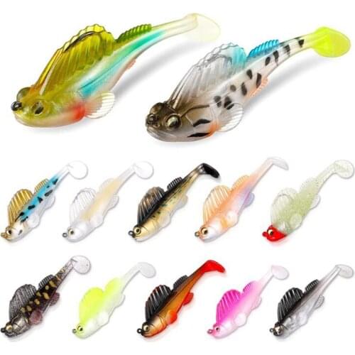 12 Pieces Bass Fishing Jig Lure Weedless Fishing Lures Swimbaits Soft Fishing Baits With Hook For Freshwater Saltwater