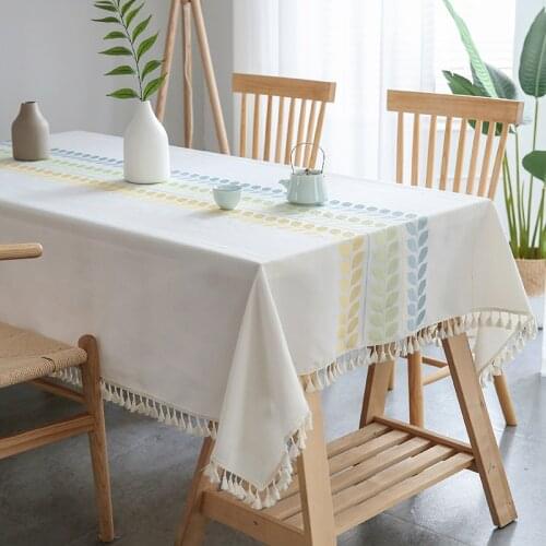 Tablecloth Cotton Linen Simple Modern Nordic Desk Cloth Student Light Luxury Net Red White Coffee Table Table Cloth