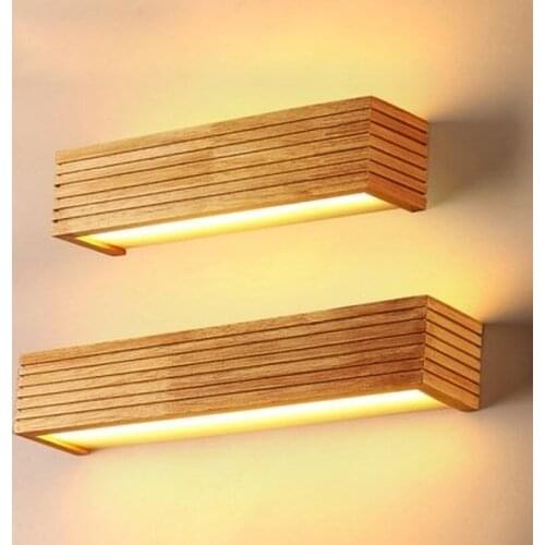Modern Wood Wall Lights Bathroom Mirror lamp Hallway Wandlamp Bed light nordic home lighting sconce vintage wall lamp