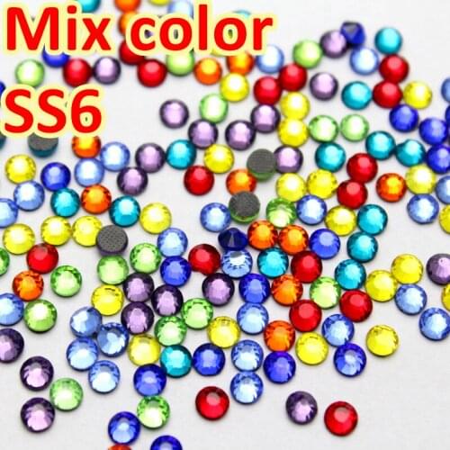 Mix Color SS6 1440PCS Good quality DMC Flatback Strass Crystal Hot fix Rhinestones for DIY Garments Dress
