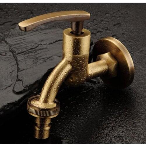 High Quality Long Antique/chrome brass decorative garden faucet single cold bibcocks washing machine tap outdoor faucet