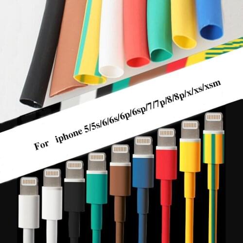 1M Cable Protector Heat Shrink Tube Organizer Cord Management Cover For Android iPhone 5 5s 6 6s 7 7p 8 8p xs Earphone MP3 USB