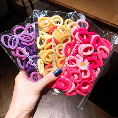 1 Pack Candy Colors Cute Mini Hair Band For Girls Elastic Rope Rubber Band Fashion Hair Accessorie Headdress Girls Accessorie