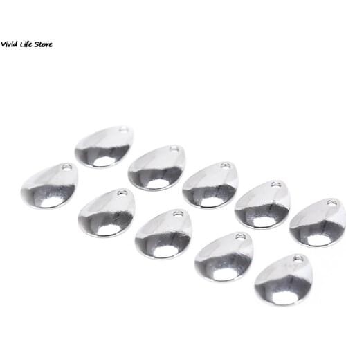 10pcs/lot Fishing Spinner Rings Blades Smooth Nickel Spoons Plaice Tackle Craft DIY bait fishing tool lure accessories