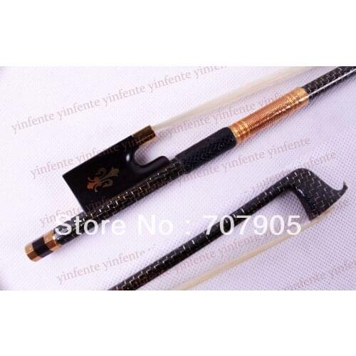 1x New Violin Bow High quality Carbon Fiber Gold Color Bow string