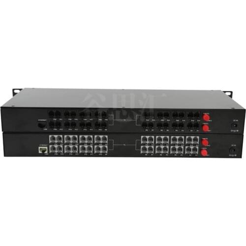 30 channels phone + 1 network Optical fiber transceiver single-mode optical fiber PCM voice intercom converter