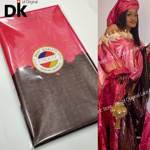 5 Yards New Style Printing Basin Riche Gextczer 2021 Nouveau Jacquard Lace Fabric For Nigerian Bazin Riche Wedding Material