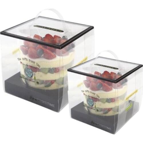 Big Transparent PET Cake Pack Box Birthday Party Baking Dessert Bakery Cookie Packaging