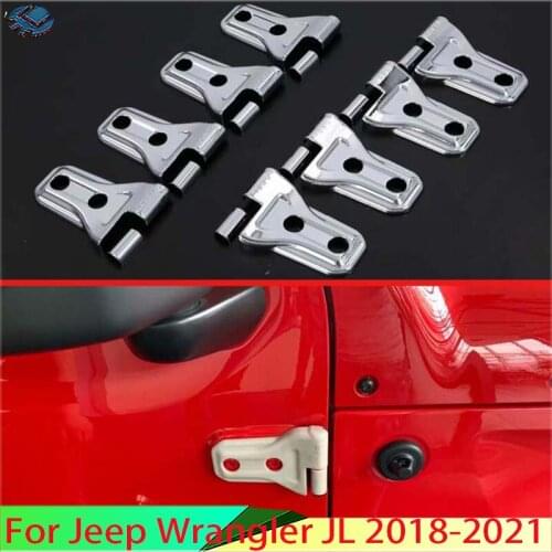For Jeep Wrangler JL 2018 2019 ABS Chrome Car Door Hinge Cover Protector Trim Door Car Accessary Accessories Door Hinges