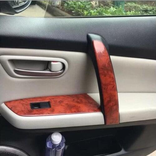 For Mazda6 2009-2015 Wood ABS Chrome Car Interior Door Window Lift Glass Switch Buttons Cover Molding Car Styling