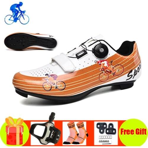 Road cycling sneakers women men SPD pedals scarpe ciclismo strada Self-locking breathable Athletic outdoor riding bicycle shoes