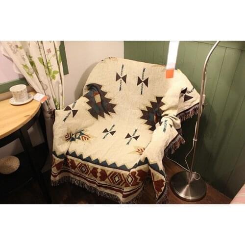 Ethnic Bohemian Knitted Throw Blanket picnic camping Sofa Covers Slipcover High Quality blanket car Travel Plane Blanket