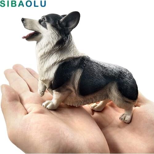 Simulation Cute big Corgi dog Farm Animal Model Figurine statue PVC figure home decor fairy garden decoration accessories modern