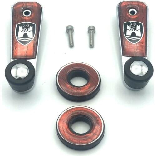 For VW Beetle Window Crank Handle Set 2 Black Volfsburg Window Winder Handles Red