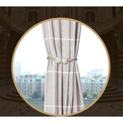 Magnetic Curtain Buckle Curtain Tieback Rope Buckle Faux Pearl Holder Strap Curtain Tie Back Clip Holder Home Hanging Decoration
