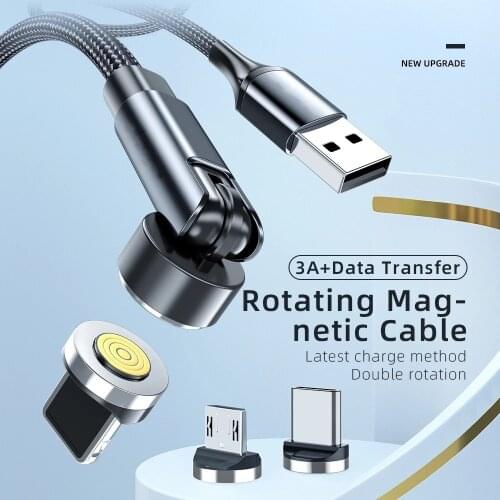 3A magnetic cable USB Micro Type C Cable Fast Charging For Xiaomi Redmi 10 HuaweiMagnet Data Charger Wire For iPhone 12 11 6 7 8